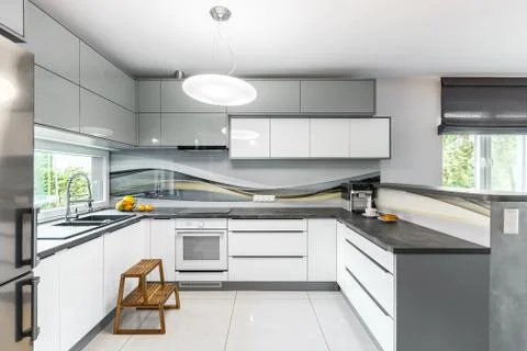 High gloss kitchen idea Stock Photos