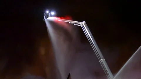 High ground ladder watering Stock Footage 90359807