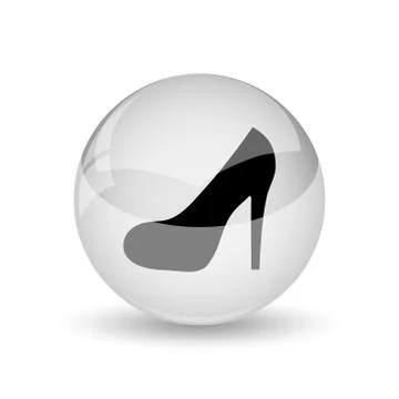 High heel icon. Internet button on white background. Stock Illustration