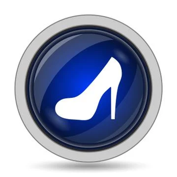 High heel icon. Internet button on white background.. Stock Illustration