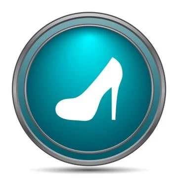 High heel icon. Internet button on white background.. Stock Illustration