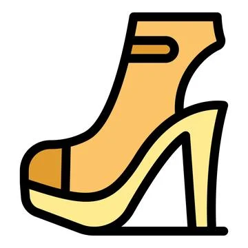 High heel platform sandal with ankle strap icon representing summer footwear Stock Illustration