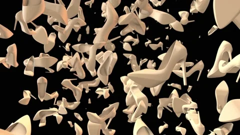 High heel pumps cream color Video stock 146731353