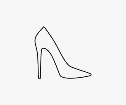 High heel shoe icon. Vector illustration, flat design. Stock Illustration