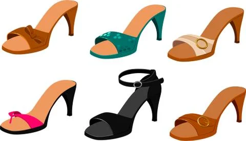 High heeled sandals Stock Illustration