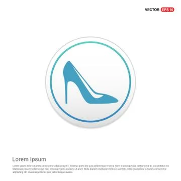 High-heels icon - white circle button Stock Illustration