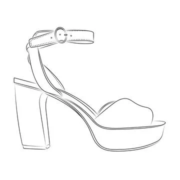 High heels Outline style vector design element , illustration Stock Illustration