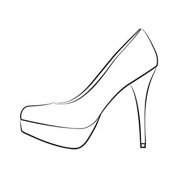 High heels Outline stype vector design element , illustration Stock Illustration
