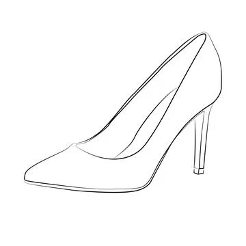 High heels Outline stype vector design element , illustration Stock Illustration