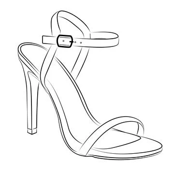 High heels Outline stype vector design element , illustration Stock-Illustration