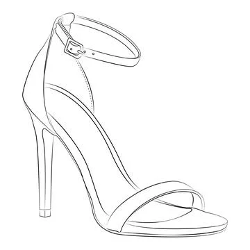 High heels Outline stype vector design element , illustration Stock Illustration