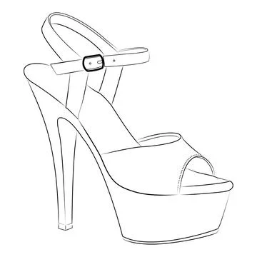 High heels Outline stype vector design element , illustration Stock Illustration