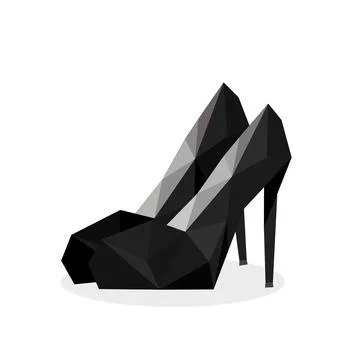 High heels polygon image. vector illustration Stock Illustration