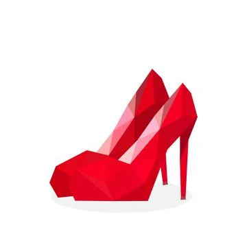 High heels polygon image. vector illustration Stockillustratie