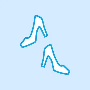 High Heels Shoes Vector Icon Simple Blue Stock Illustration