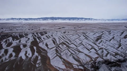 The high hills are like waves covered with snow Stock-Footage 224929795