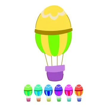 High hot air balloon vector cartoon graphic Stock Illustration