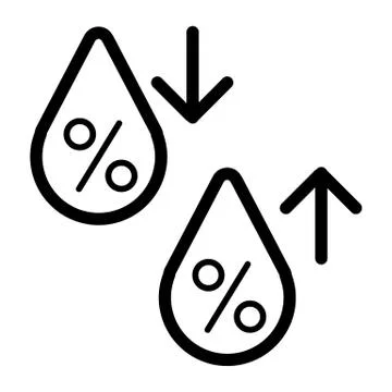 High humidity vector icon. Black and white Humidity increases and decreases イラスト素材