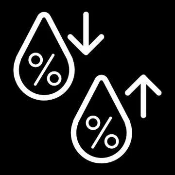 High humidity vector icon. Black and white Humidity increases and decreases 库存插图