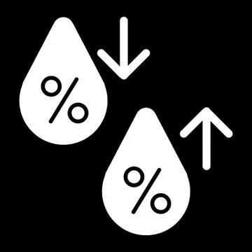 High humidity vector icon. Black and white Humidity increases and decreases Stockillustratie