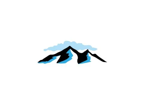 High icy mountains and cloud for logo Stock Illustration