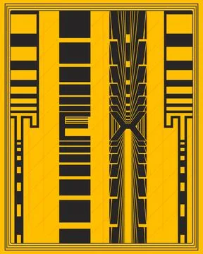 High Impact Bold Geometric Type Poster Swirling Hypnotic Abstract Design 스톡 일러스트