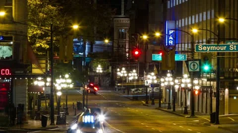 High Impact Busy Traffic Time Lapse on Cordova Street in Downtown Vancouver Video stock 12538745