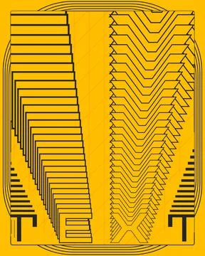 High Impact Creative Typography Poster Swirling Line Composition Art Print Illustrazione stock