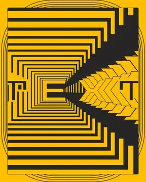 High Impact Minimal Text Poster Symmetry And Depth Modern Graphic Art 스톡 일러스트