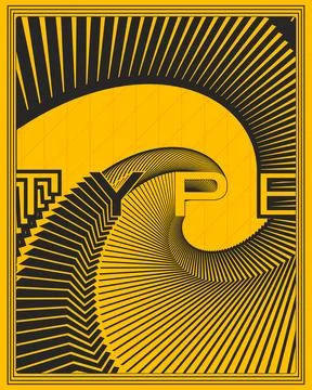 High Impact Modern Typography Wall Poster Yellow Optical Motion Design Illustration