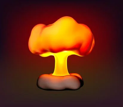 A high-impact vector illustration of a nuclear explosion with a glowing mushr 스톡 일러스트