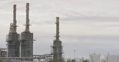 High Industrial Chimneys Stock Footage 317592421