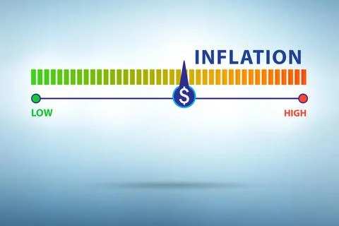 High inflation concept with meter Stock Illustration