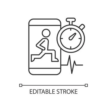 High intensity and intervals workout linear icon. Stock Illustration