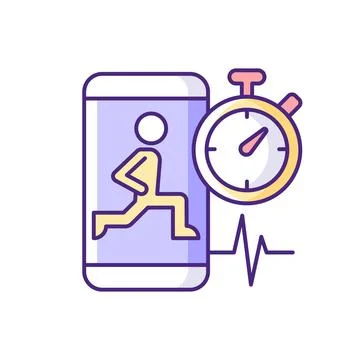 High intensity and intervals workout RGB color icon. Stock Illustration