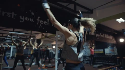 High intensity interval training group Stock Footage 144043318