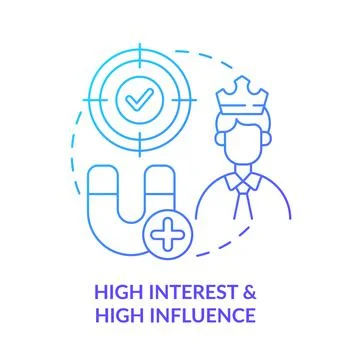 High interest and high influence blue gradient concept icon Stock Illustration
