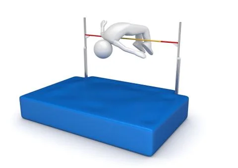 High jump (3d isolated on white background sports characters series) Stock-Illustration