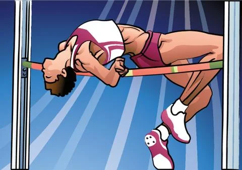 High Jump Athelete Stock Illustration
