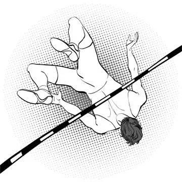 High Jump. High result. jumping in high. Athlete Stock Illustration