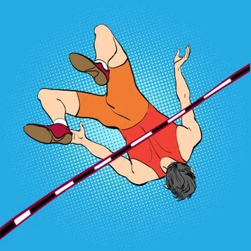 High Jump. High result. jumping in high. Athlete Stock Illustration