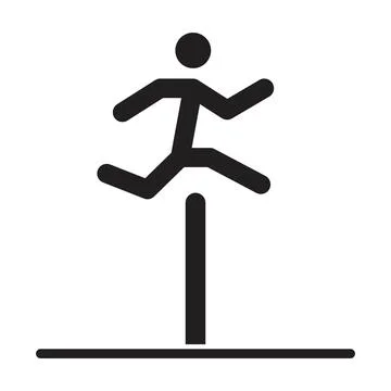High jump icon vector design template in black color isolated sign on white b Stock Illustration