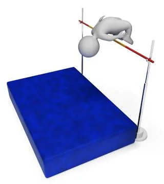High Jump Means Pole Vault And Athletic 3d Rendering Ilustración de archivo