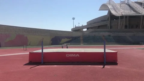 High Jump Pit At Track And Field Stadium Video stock 133569173