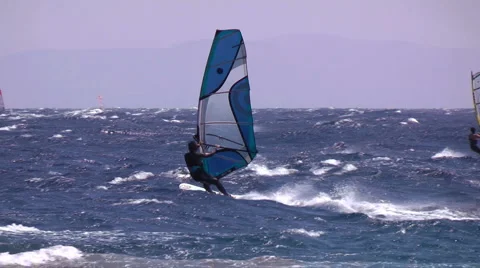 High jump from wave to surfing Stock Footage 2159122