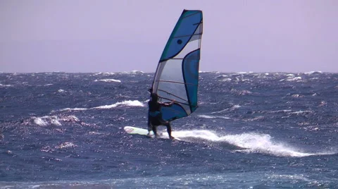 High jump from wave windsurfing  Stock Footage 2154865