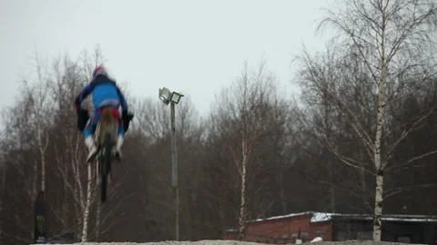 High jumps on motorcycle Stock Footage 106494957