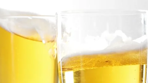High Key Slow Motion Beer 180 fps White Background Stock Footage 149158915