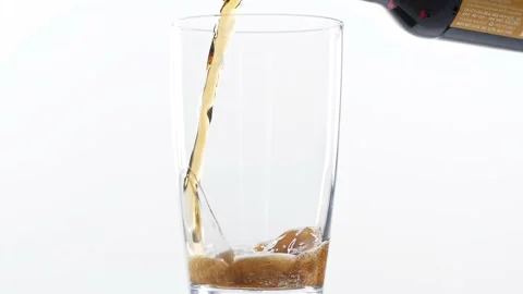 High Key Slow Motion Beer 180 fps White Background Stock Footage 149159608