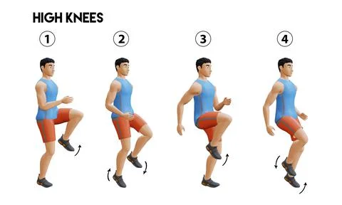 High-knees Stock Illustration